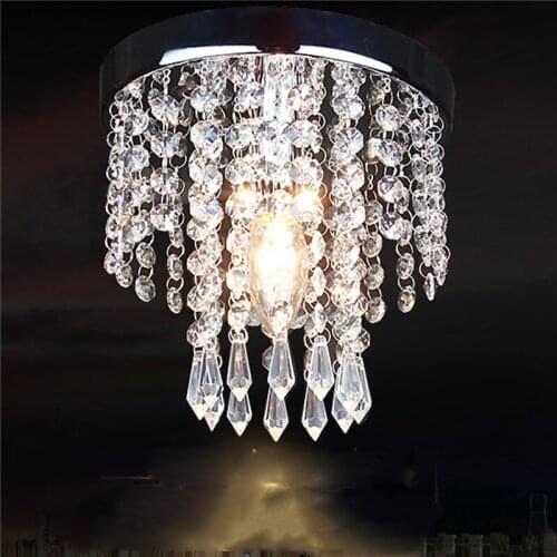 Modern Crystal Ceiling Lights For Bedroom Corridor Foyer Balcony Nordic Crystal Surface Mounted Ceiling Lamp Living Room Light