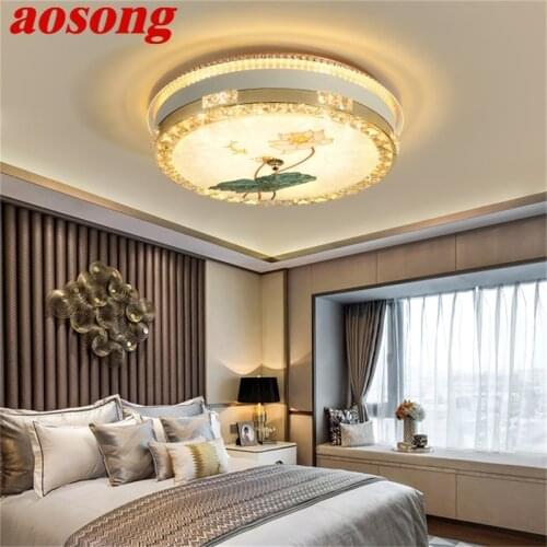 AOSONG Contemporary Ceiling Light LED Creative Crystal Lamp Fixtures Home For Bed Room Decoration