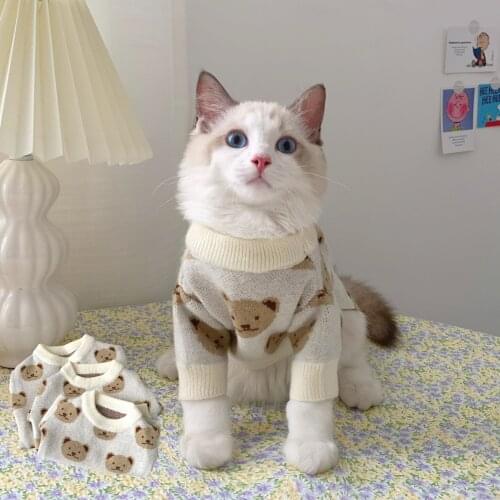 Pet Dog Cat Sweater Clothing Winter Warm Turtleneck Knitted Cat Puppy Clothes Costume For Small Dogs Cats Chihuahua Outfit Vest