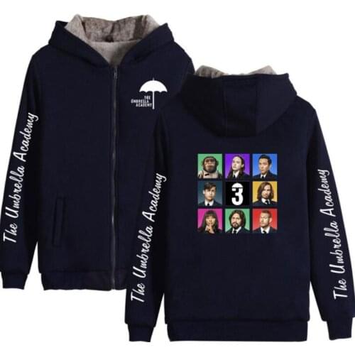 The Umbrella Academy Oversized Women/Men Hoodies Sweatshirts Winter Thick Warm Fleece Zipper Hooded Jacket Casual Sportswear