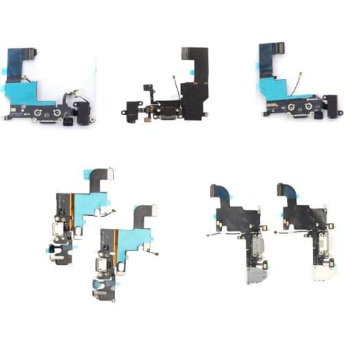 New Charging Port USB Dock Connector replacement For iPhone 4 4S 5 5S SE 6 6S USB Headphone Audio Jack Flex Cable