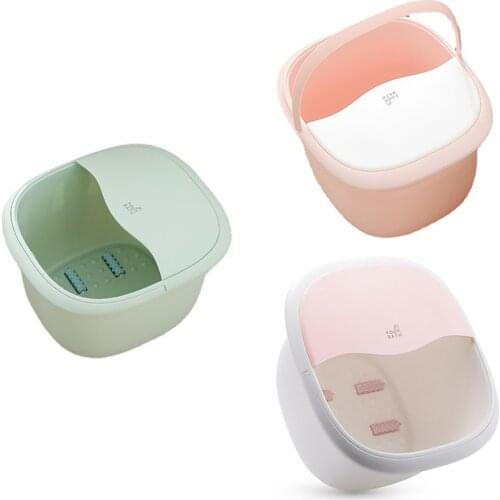 Hand-Held Foot Bath Bucket with Lid, Plastic Foot Bath Bucket, Household Foot Bath Bucket, Massage Foot Bath