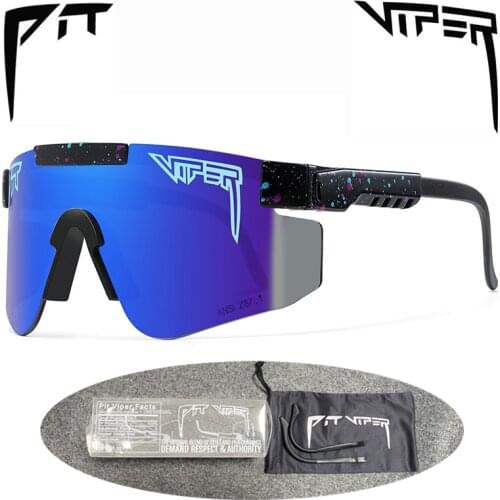 PIT VIPER Outdoor Cycling Glasses Double Legs UV400 Sports Eyewear Bike Bicycle Sunglasses Wide Men Women Mtb Goggles with Case