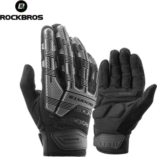 ROCKBROS Bike Gloves MTB Road Autumn Winter Warm Cycling Gloves Screen Touch Full Finger Bicycle Gloves Outdoor Sport Gloves