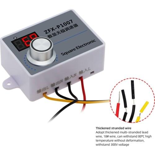 ZFX-P1007 Speed Controller Waterproof 0%-100% Waterproof Stepless Speed Regulator 500W Governor Control Governor 30% off
