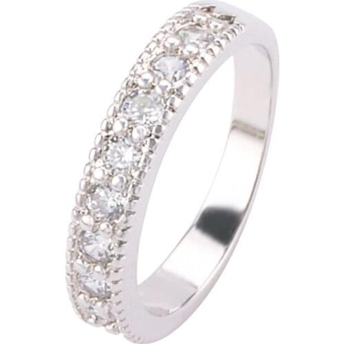 WYJZY Temperament micro-inlaid zircon ring for women Fashion bride wedding dress up jewelry ring Classic Valentines Day gift