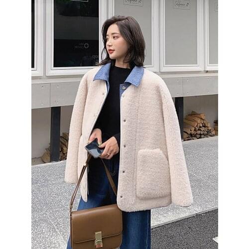 Coat Wool 100% Female Sheep Shearling Fur Coats 2020 Autumn Winter Jacket Women Korean Jackets Chaqueta Mujer MY4099 s s