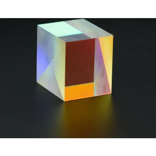 1 PC 6X6X5cm Large Defective Dichroic X-Cube Prism 4-Sides Polished Square Prism Light Physics Teaching