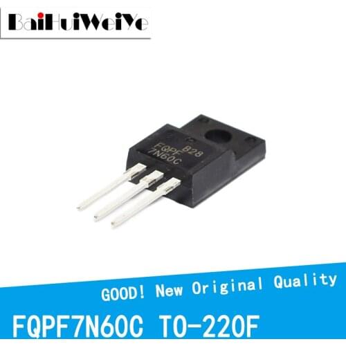 10PCS/LOT FQPF7N60C 7N60C 7N60 600V 7A MOSFET N-Channel transistor TO-220F New and Original IC Chipset TO220F