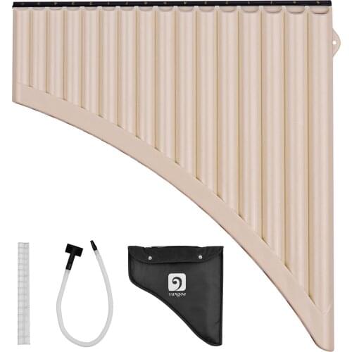 16 Pipe Pan Flute Panpipes C Key Pan Pipes for Beginners Students with Mouthpiece Long Pipe Carry Bag