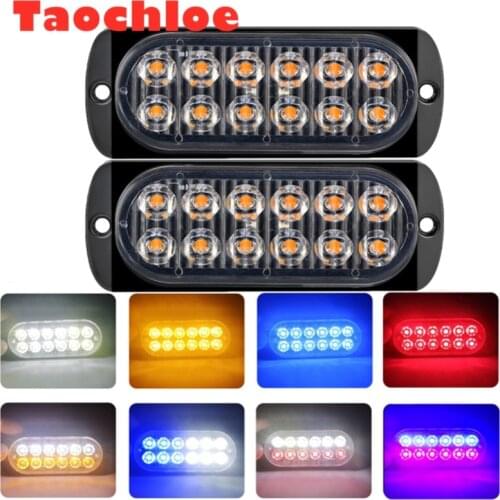 2x 12V-24V truck Stroboscopes Auto Police Flasher lamp Motorcycle Strobe Light Led Flashlight Car Flashing Lights Red Blue Amber