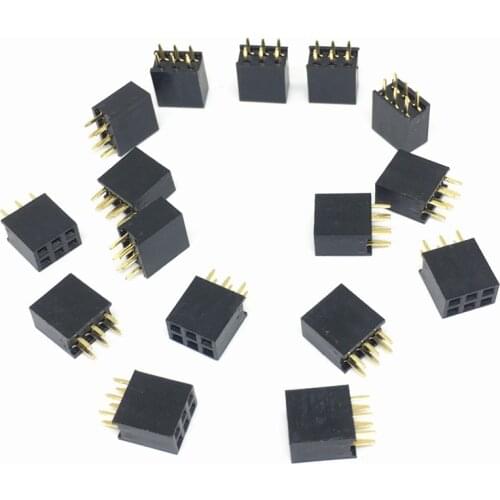20PCS 2X3 Pin 6P 2.54mm Double Row Female Straight Header Pitch Socket Pin Strip