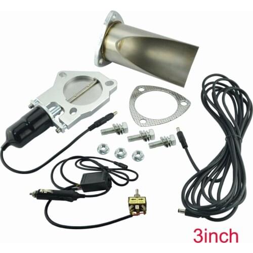 3 inch Electric Stainless Exhaust Cutout with Manually control With Be cut Pipe Exhaust Cut out Kit Car Complete Installations