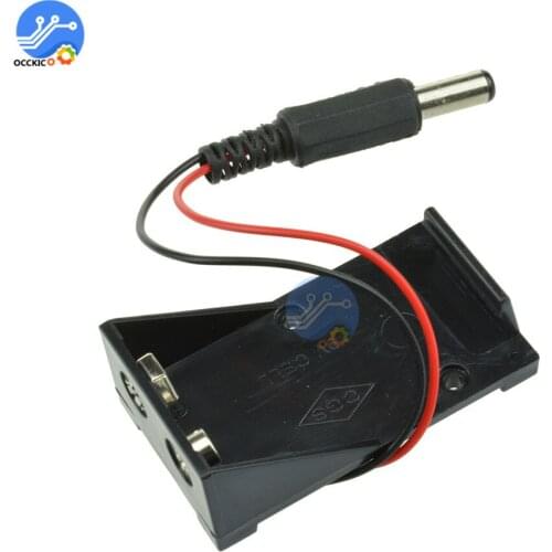 5PCS 9V Battery Holder Box Case Wire with Plug 5.5*2.1mm for Arduino AU