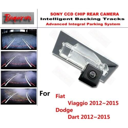 For Fiat Viaggio for Dodge Dart 2012~2015 CCD Car Backup Parking Camera Intelligent Tracks Dynamic Guidance Rear View Camera