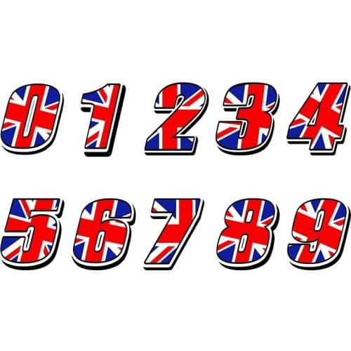 Car Sticker Racing Numbers Vinyl UK UNITED KINGDOM FLAG Stickers Decal Motocross Moto Auto ATV BIKE Decor