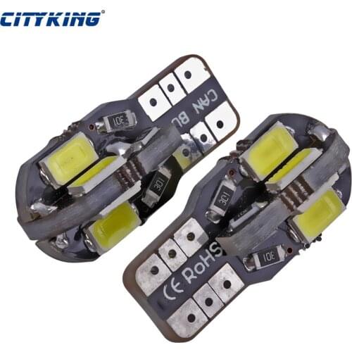Wholesale 10pcs/Lot Car Auto LEDT10 8smd canbus 5730 5630smd LED Light Canbus W5W 194 SMD t10 8LED Bulb No error clearance light