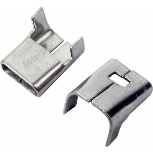 BateRpak #304 Stainless Steel band buckle,L type CLAMPS for steel binding (tools and straps buy extra) 50/100pcs/box