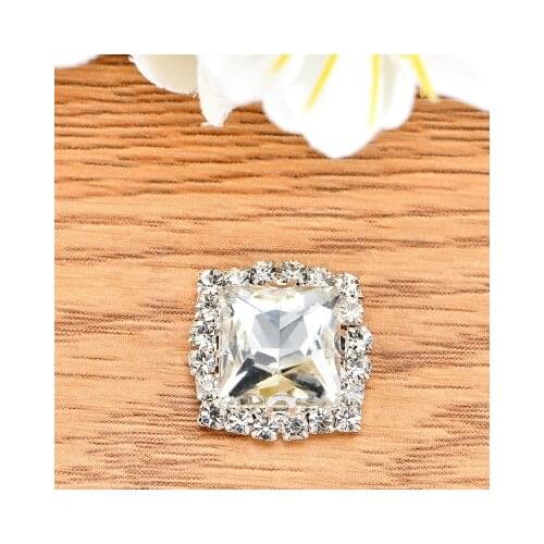 White Square Shape Drill Side Chain Crystal Glass Sewing Rhinestones DIY Womens Shose and Wedding Dresses ornament costume