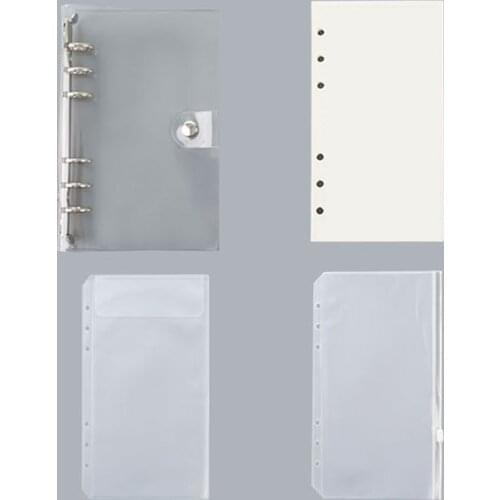 A6 Loose-Leaf Notebook & PVC Cover Diary Cover 6 Hole Loose-Leaf Folder Business Card Bills Bag Accessories Storage & Organizer