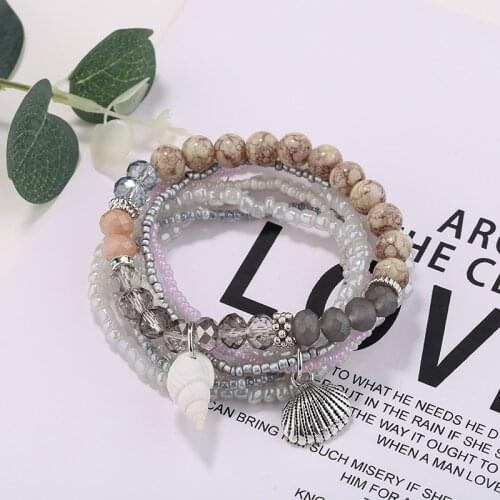 Bohemian Multi-layer Bracelets Bangles For Women Jewelry Accessories Jewelry Beach Crack Beads Bracelet Set Pulseras Feminina
