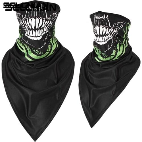 Ice silk quick-drying Halloween Skull Scarves Breathable Bandana Mesh Tube Triangle Face Scarf CS masked Headband Men Women