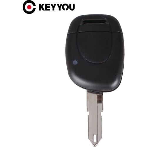 KEYYOU 10x 1 Button Uncut Blade Remote Car Key Shell For Renault Twingo Clio Kangoo Master NO Chip Keyless Entry Fob Case