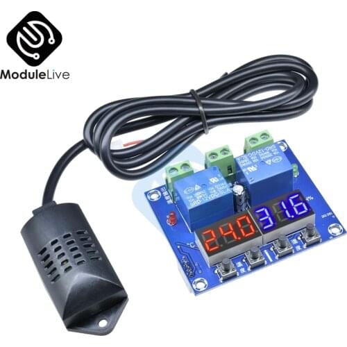 XH-M452 High Precision DC 12V 10A Digital LED Dual Output Temperature and Humidity Controller Module 20-60 Celsius -0% -100% RH