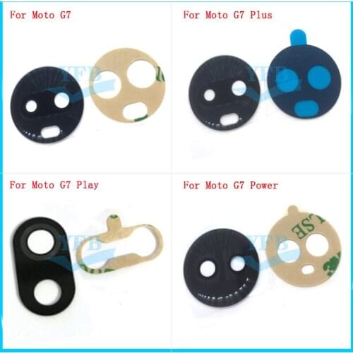 For Motorola Moto G7 Plus Play Power Camera Glass Lens Rear Back Cover with Adhesive Sticker Replacement Spare Parts