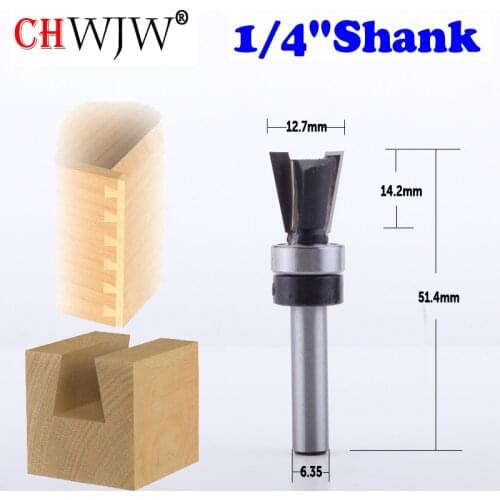 1pc 14 Degree 1/2" Dovetail Router Bit - 1/4" Shank Woodworking cutter Tenon Cutter for Woodworking Tools