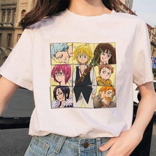 Seven Deadly Sins T Shirt Unisex Top Japanese Anime Tshirt Women/men Cartoon Nanatsu No Taizai Meliodas Graphic Tee Shirt Female