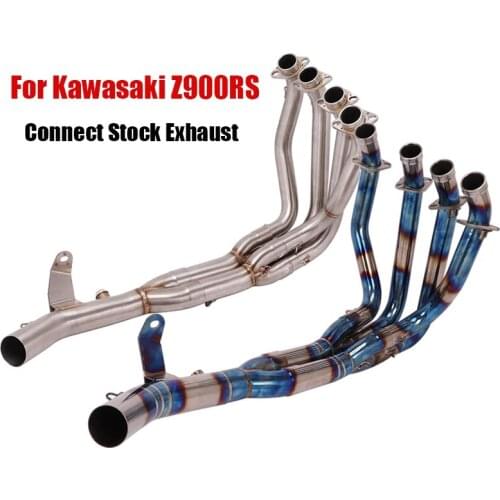 For Kawasaki Z900RS Front Link Pipe Escape Header Tube Exhaust Connect Section Slip On Stock Tail Pipe Muffler Motorcycle