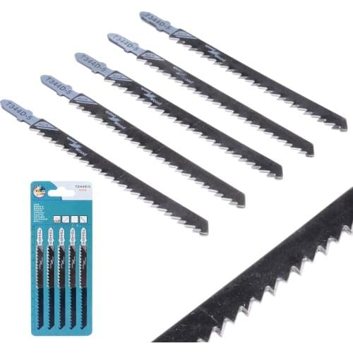 5pcs Jigsaw Blades T344D HCS Curved Saw Blade Extra Long For Wood Cutting 132mm Length For Fast Straight Cuts In Wood Mayitr