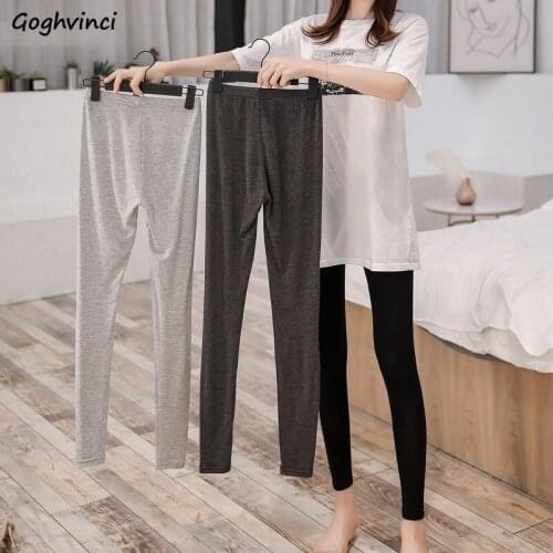 Leggings Women Ankle-length Thin Stretchy Skinny Trousers Womens Chic Exercise Joggers Slim Bottoms Female Ins All-match Fall