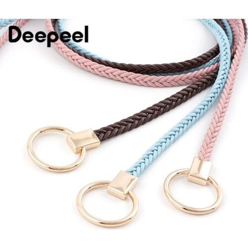 Hot Sale thin High Quality Candy Color Braid Belt Fashion Newest For Dress Ladies Female Waistband Womens Belt PU