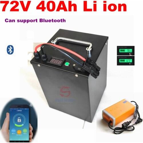 Li ion 72v 40Ah lithium ion battery with bluetooth APP BMS for 3500w scooter motorcycle +5A charger