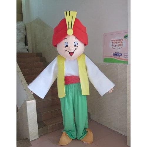 Aladdin Mascot Boy Cartoon Character Costume Cosplay Mascotte Carnival Costume Fancy Party Apparel