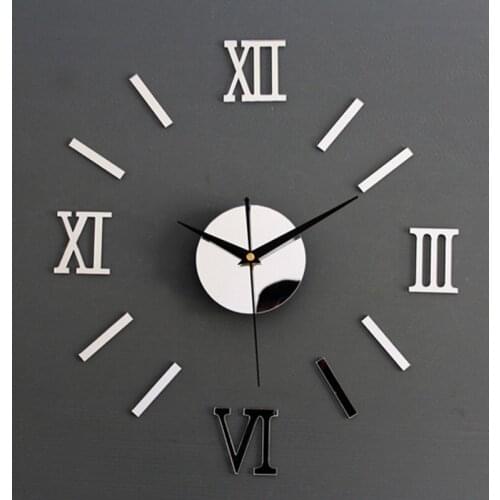 Wall Clock Modern Design DIY mirror effect home decoration wall stickers Brief style quartz living room Affordable wall clock