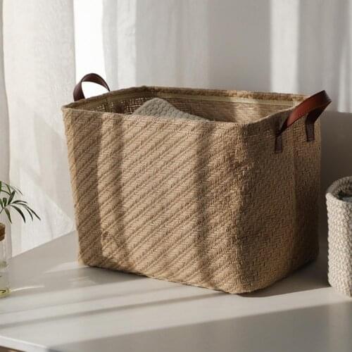 New Storage Basket Decorative Dense Stitches Fabric Dirty Clothes Basket for Laundry Basket