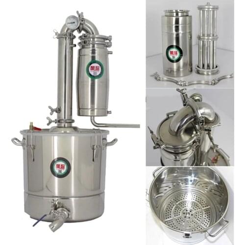 20-70 Litres New DIY Home Distiller Alambic Moonshine Alcohol Still Stainless Copper Water Wine Essential Oil Brewing Kit