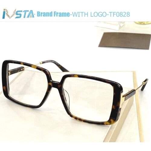 IVSTA Tom TF0828 with Logo Top Quality Big Glasses Women Oversized Lady Acetate Luxury Brand with Box Myopia Glasses Vintage