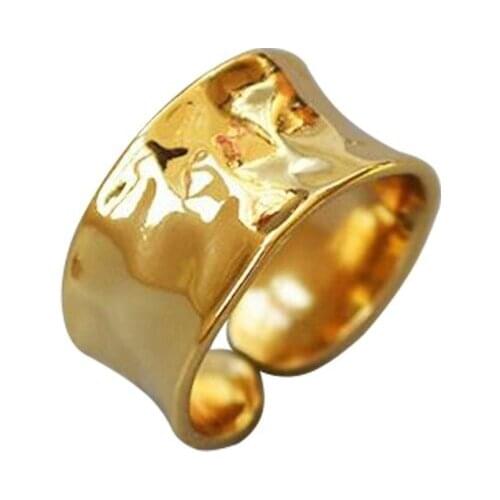 Personality Retro Concave-convex Surface Irregular Niche Design Opening Adjustable Ring Index Finger Rings Female