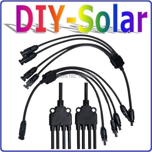 Parallel connector Adapter 1M4F+4M1F,TUV/UL standard,4 in 1 Y Connector with 74.5cm cable dedicated for solar system