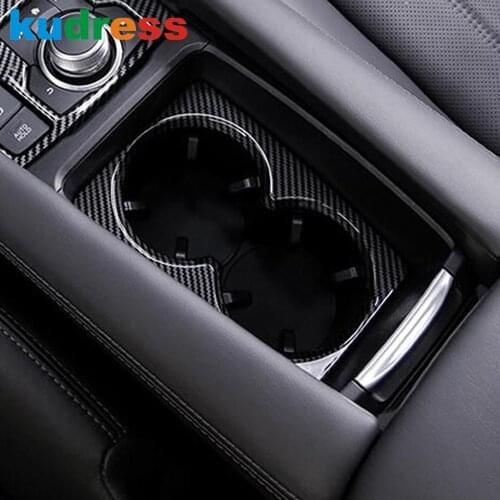 For Mazda 3 2017 2018 For Mazda 6 2019 2020 2021 Carbon Fiber Interior Front Water Cup Holder Frame Cover Trim Car Accessories