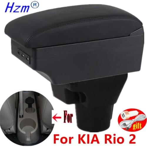 For KIA Rio 2 armrest box For KIA Rio 2006 2007 2008 2009 2010 2011 car armrest box accessories interior Storage box Retrofit 4