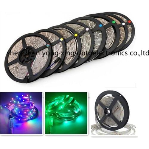 5M/Roll RGB Warm Cool White Red Green Blue Yellow Flexible 3528 Waterproof LED Strip Lighs 300LEDs 60LEDs/M bande LED diode tape