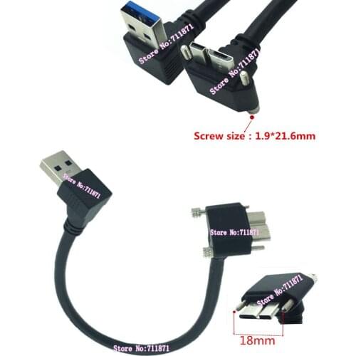 Right Angle Up Bend Screw Fixed Micro Usb V3.0 charging Data Cable line Usb3.0 A Micro B Male Data charging Line cable Usb 3.0