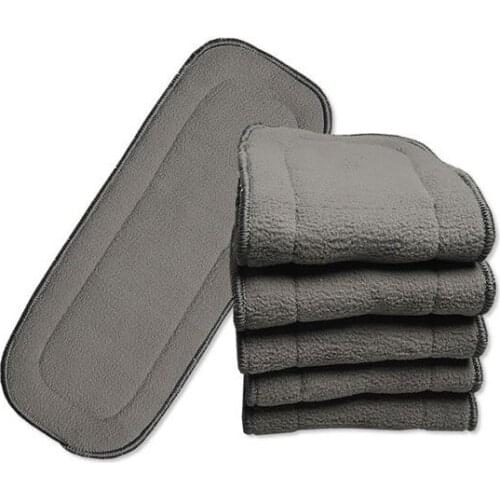 Risunnybaby 15 Pieces Reusable Washable Diaper Insert Bamboo Cotton Elastic Insert Baby Diaper Bamboo Charcoal Insert