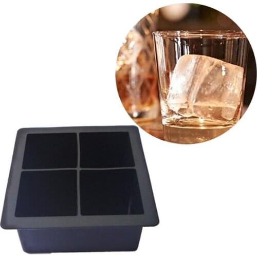 Black Silicone Small 4 Hole Square Ice Grid 4 Grid Four Maker Grid Ice Mold Square Holes Ice Ice Grid W0F4