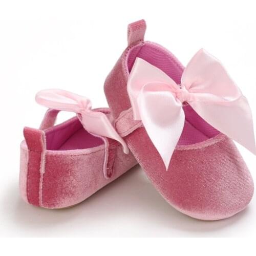 0-18M Baby Girl Princess Dress Shoes Soft Sole Bow Knot Mary Jane Flats Anti-Slip Newborn Gifts Infant Toddler Baby Girl Shoes
